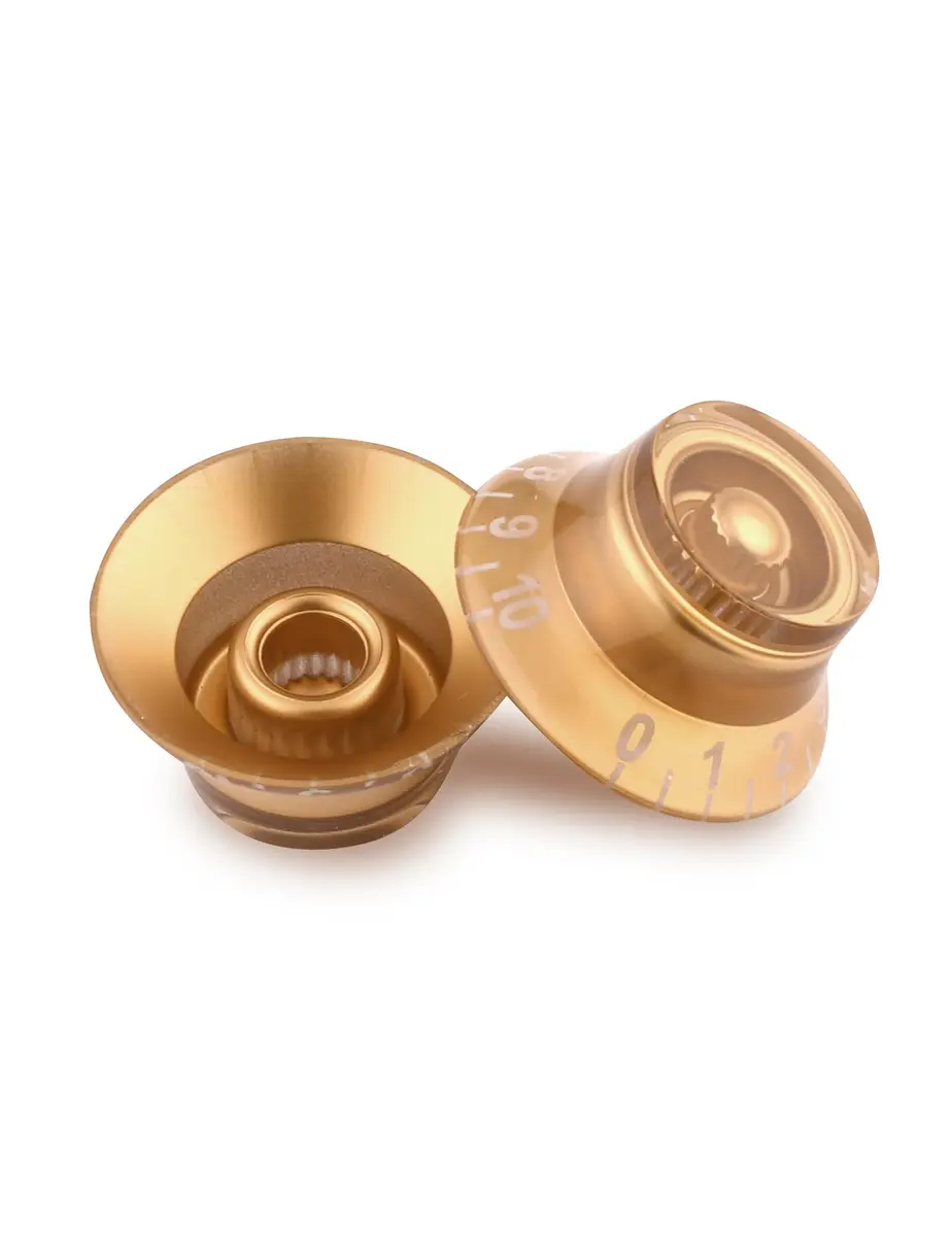 Metallor Gold Top Hat Electric Guitar Knobs 4Pcs | Fits 6mm Spline Shaft Pots - view 3