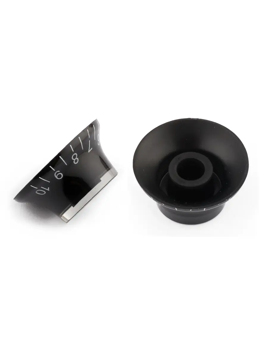 Metallor Black Top Hat Guitar Knobs for Gibson Les Paul Style Electric Guitars, 6mm Spline Shaft (4-Pack) - view 3