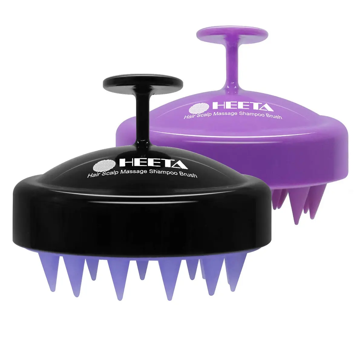 HEETA 2-Pack Scalp Massager for Hair Growth & Dandruff Removal | Gentle Silicone Brush for All Hair Types - main product image