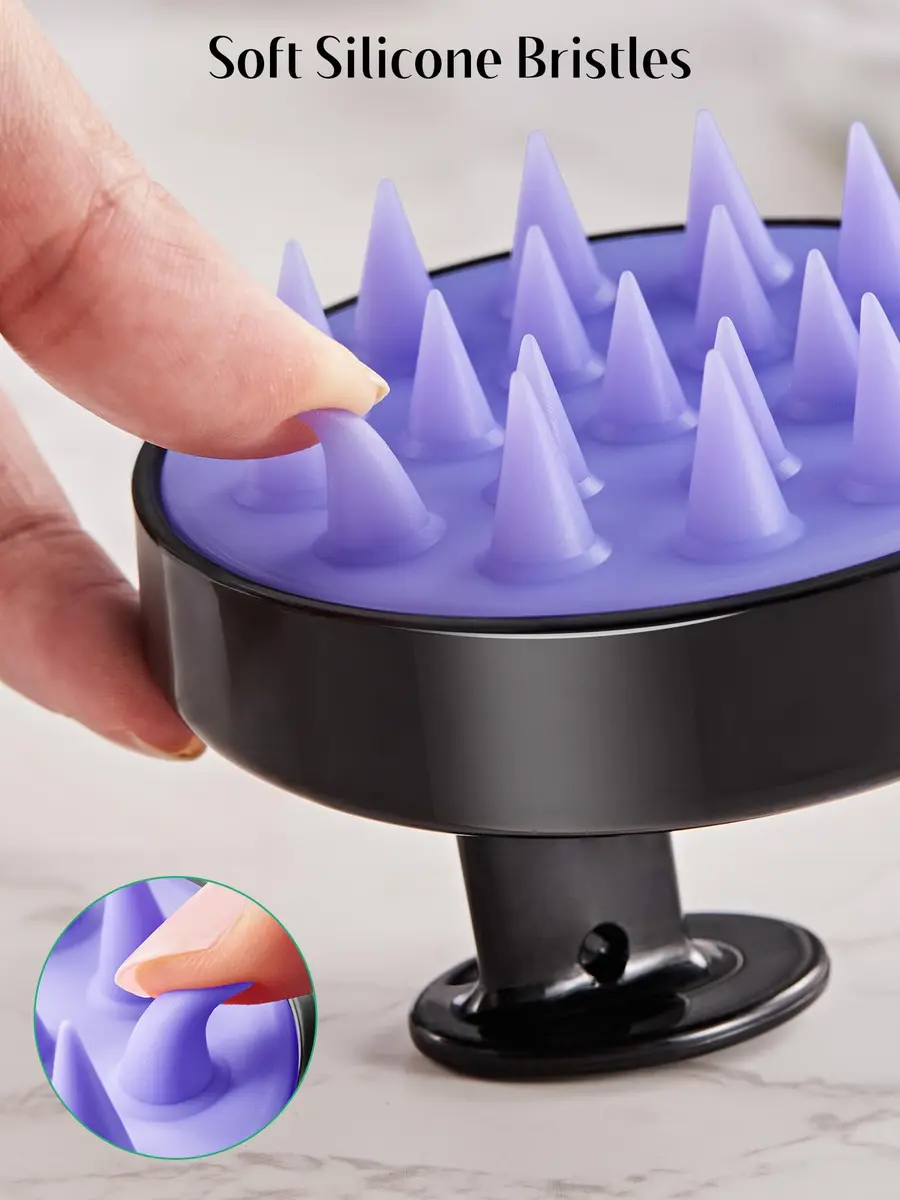 HEETA 2-Pack Scalp Massager for Hair Growth & Dandruff Removal | Gentle Silicone Brush for All Hair Types - view 7