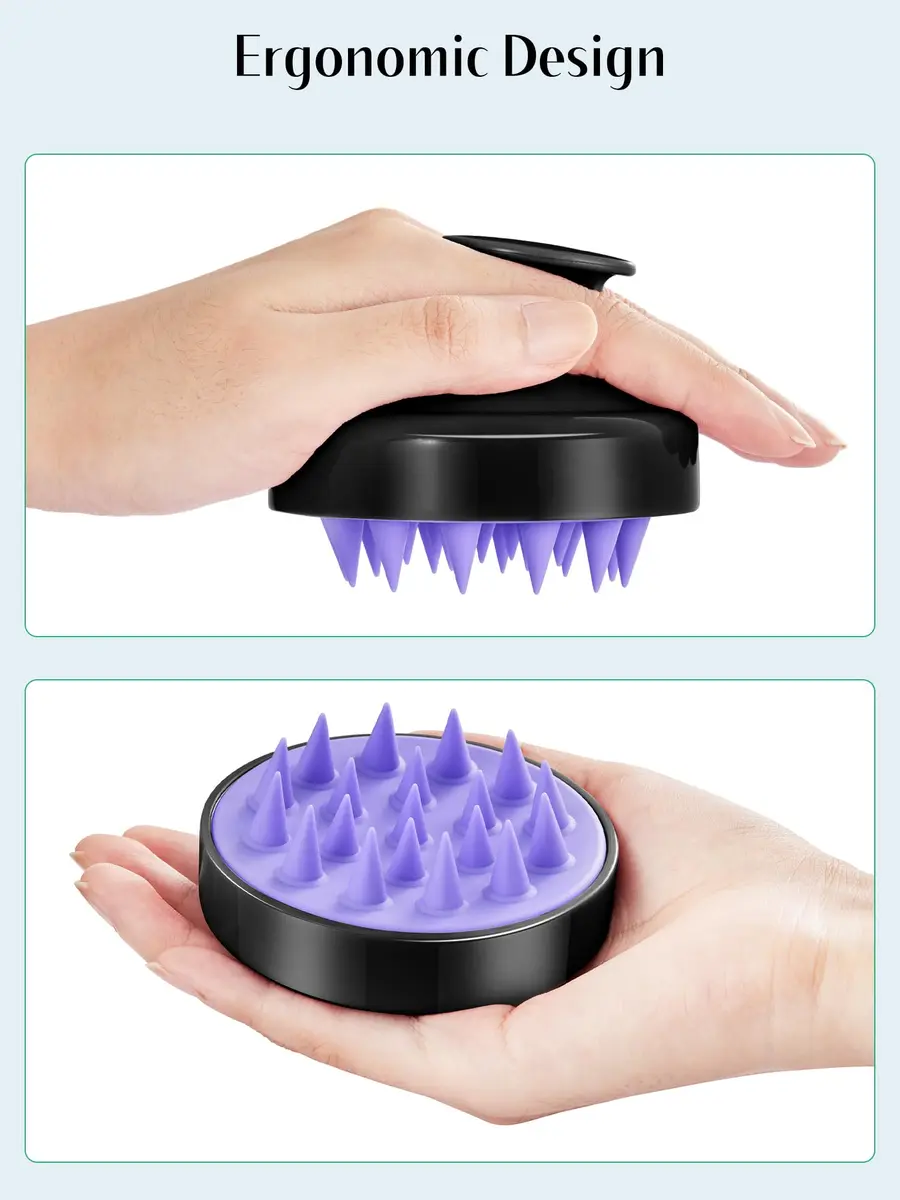 HEETA 2-Pack Scalp Massager for Hair Growth & Dandruff Removal | Gentle Silicone Brush for All Hair Types - view 2