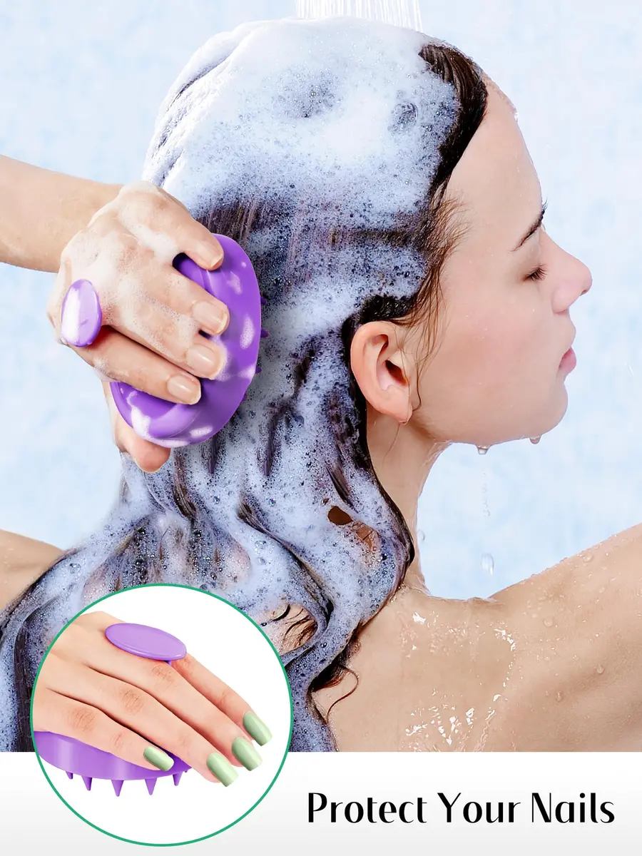 HEETA 2-Pack Scalp Massager for Hair Growth & Dandruff Removal | Gentle Silicone Brush for All Hair Types - view 4