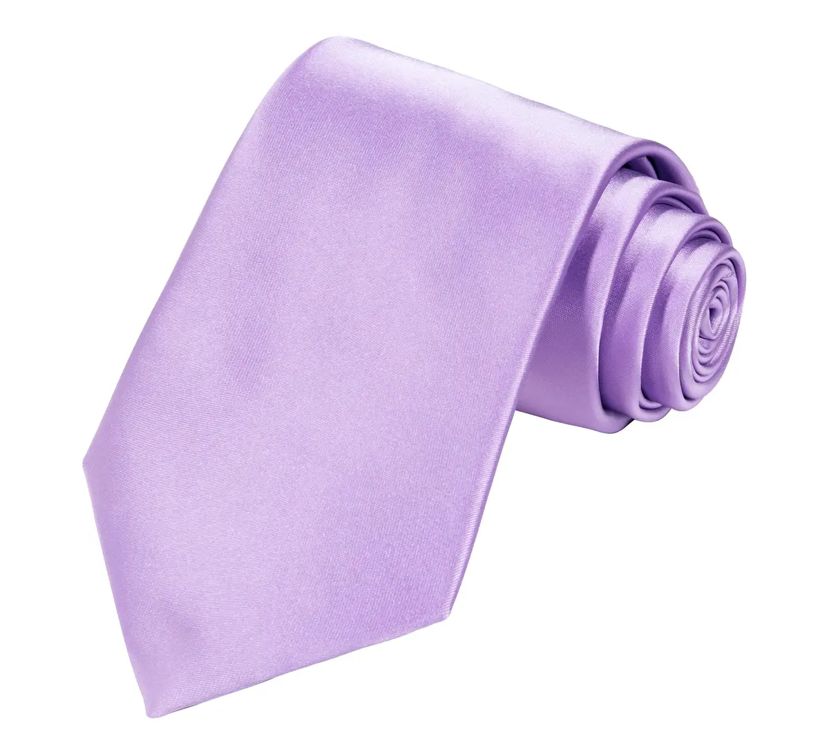 Tie G U Style Solid Satin Lavender Necktie & Pocket Square Set | Formal Gift Box (57 inch) - view 3