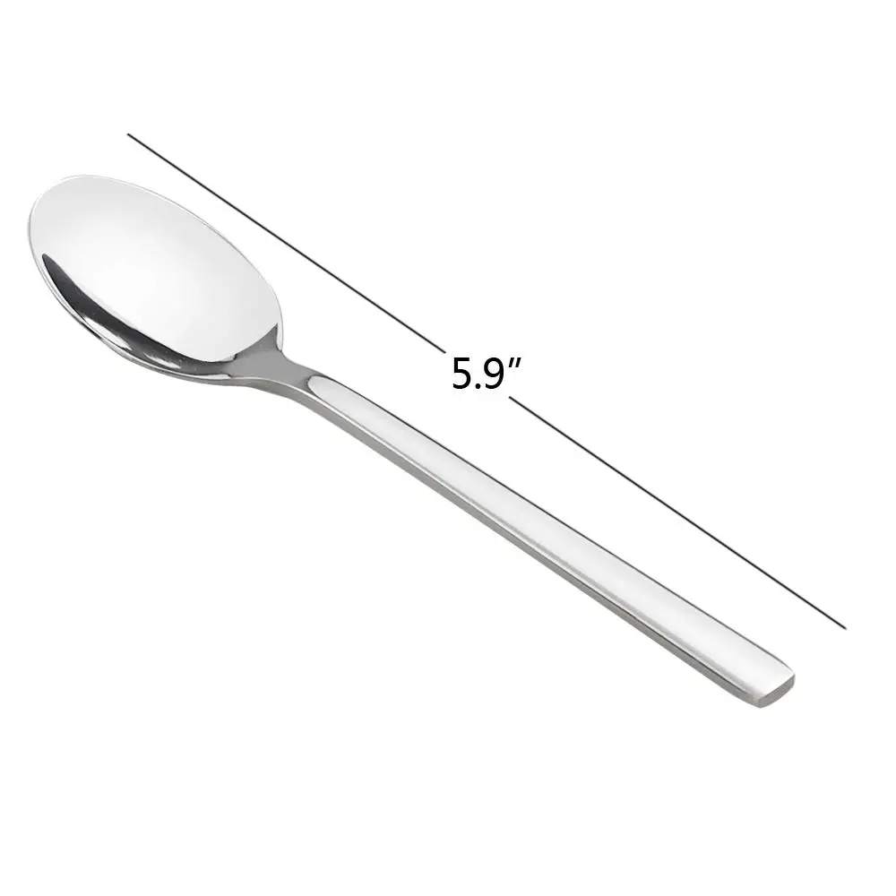 Doryh 12-Piece Stainless Steel Teaspoons | Small Dessert Spoons, Mirror Finish, Dishwasher Safe - view 2