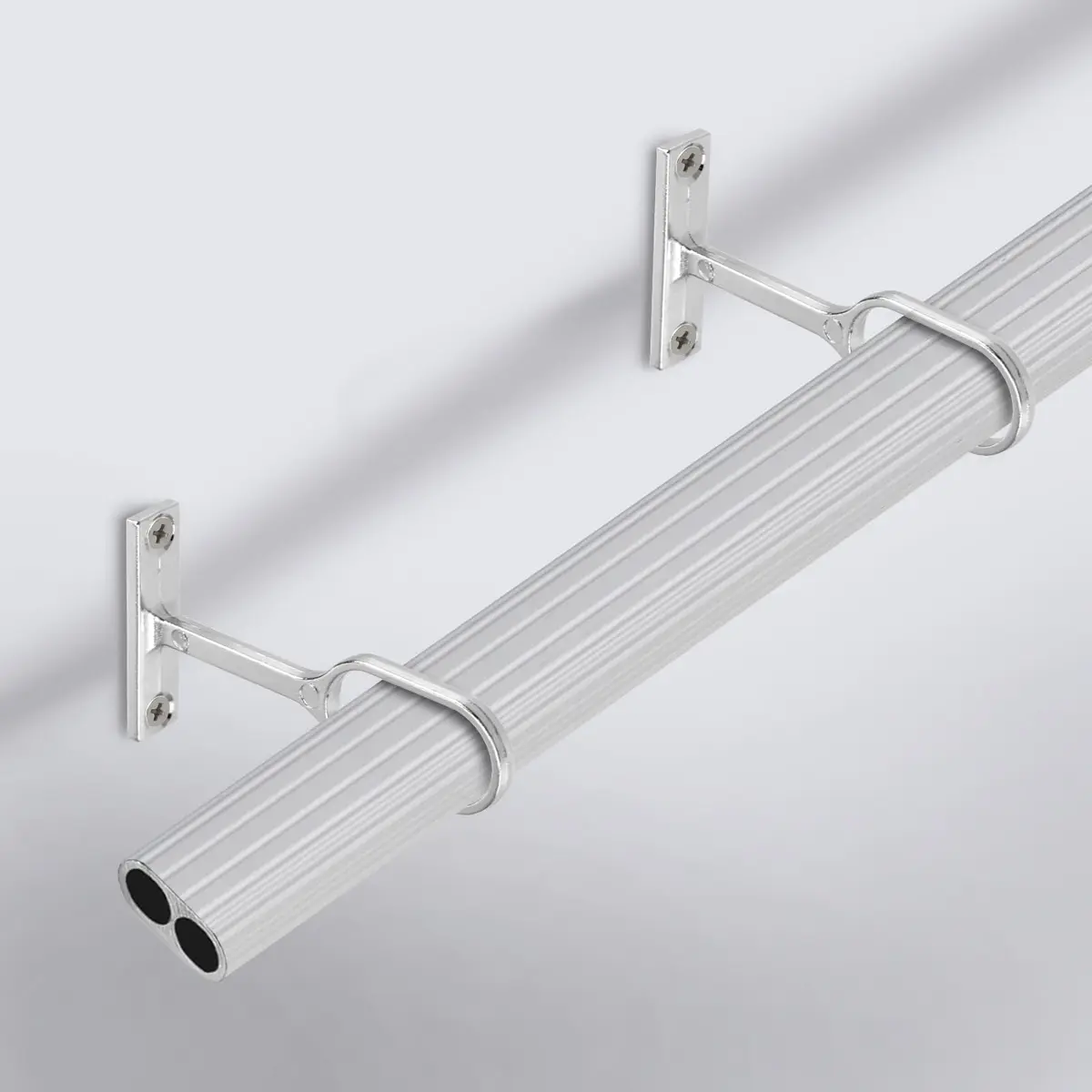 Rannb Oval Closet Rod Support Brackets 7 cm (2.75") | 8-Pack Zinc Alloy Middle Supports for Oval Rods - view 3