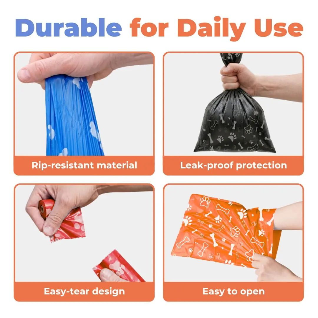 Best Pet Supplies Poop Bags for Dogs - Assorted Colors, 900 Count | Heavy-Duty Leak-Resistant Waste Bags - view 4