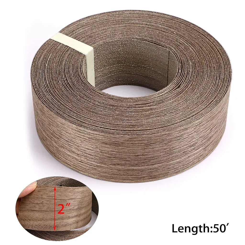 Skelang Walnut Wood Veneer Edge Banding 2" (5.1cm) x 50' (15.24m) Roll | Real Wood Finish for Plywood & MDF - view 5