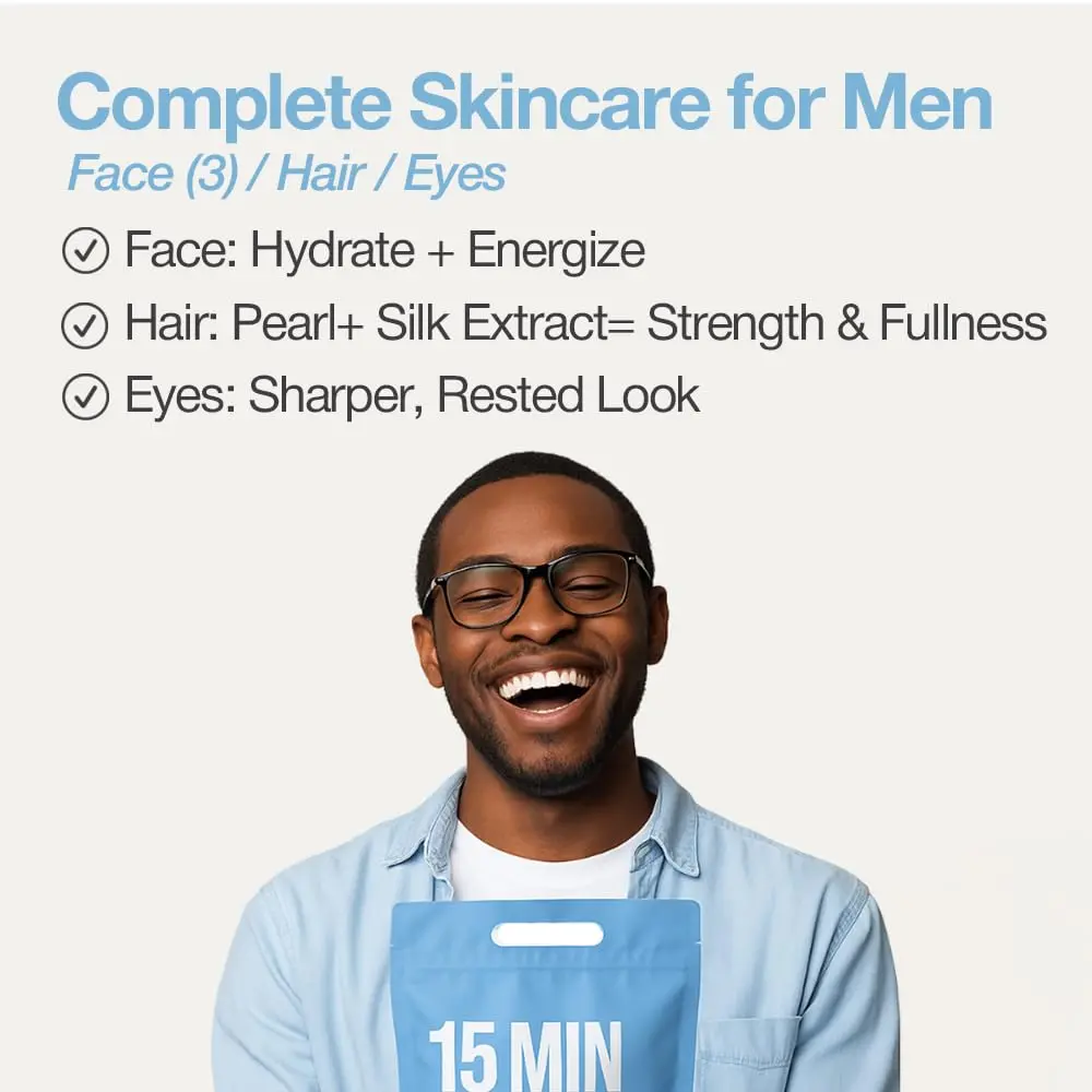 Naisture 15 Min Groom Me Kit Skincare Gift Set for Men – All-in-One Hair, Face & Eye Masks, Complete Grooming Self-Care (5 pcs) - view 3