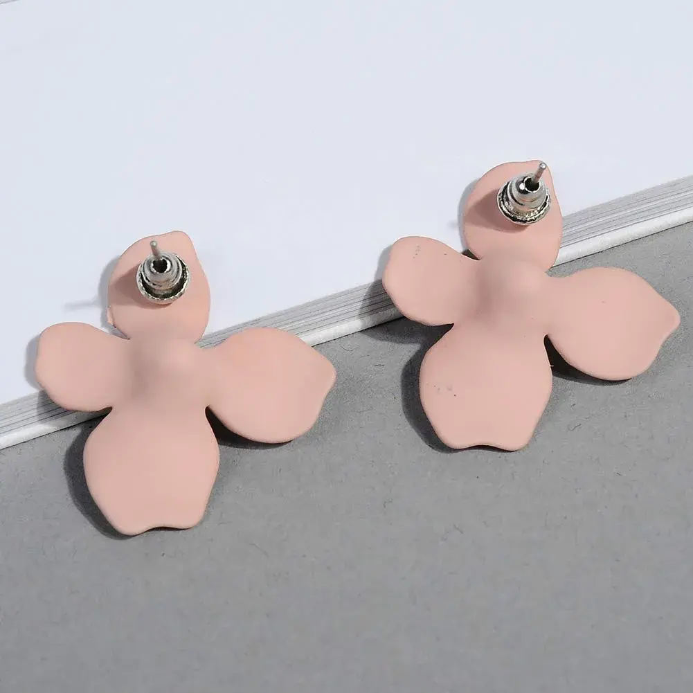 Artilady Pink Flower Boho Stud Earrings for Women | Acrylic Resin & Brass, Lightweight & Hypoallergenic - view 4