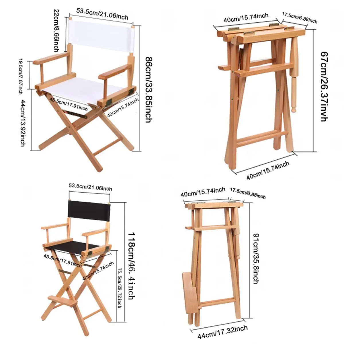 Upone Director Chair Canvas Replacement Cover, M Size (Red) | Durable Cotton Cover for 18" Chairs - view 4