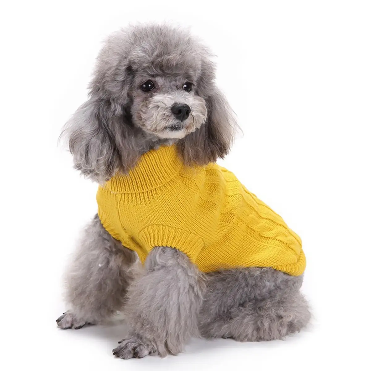 CHBORCHICEN Small Dog Sweater Turtleneck Pullover Winter Clothes | Knitted Acrylic, Warm & Breathable (70-120 chars) - view 3