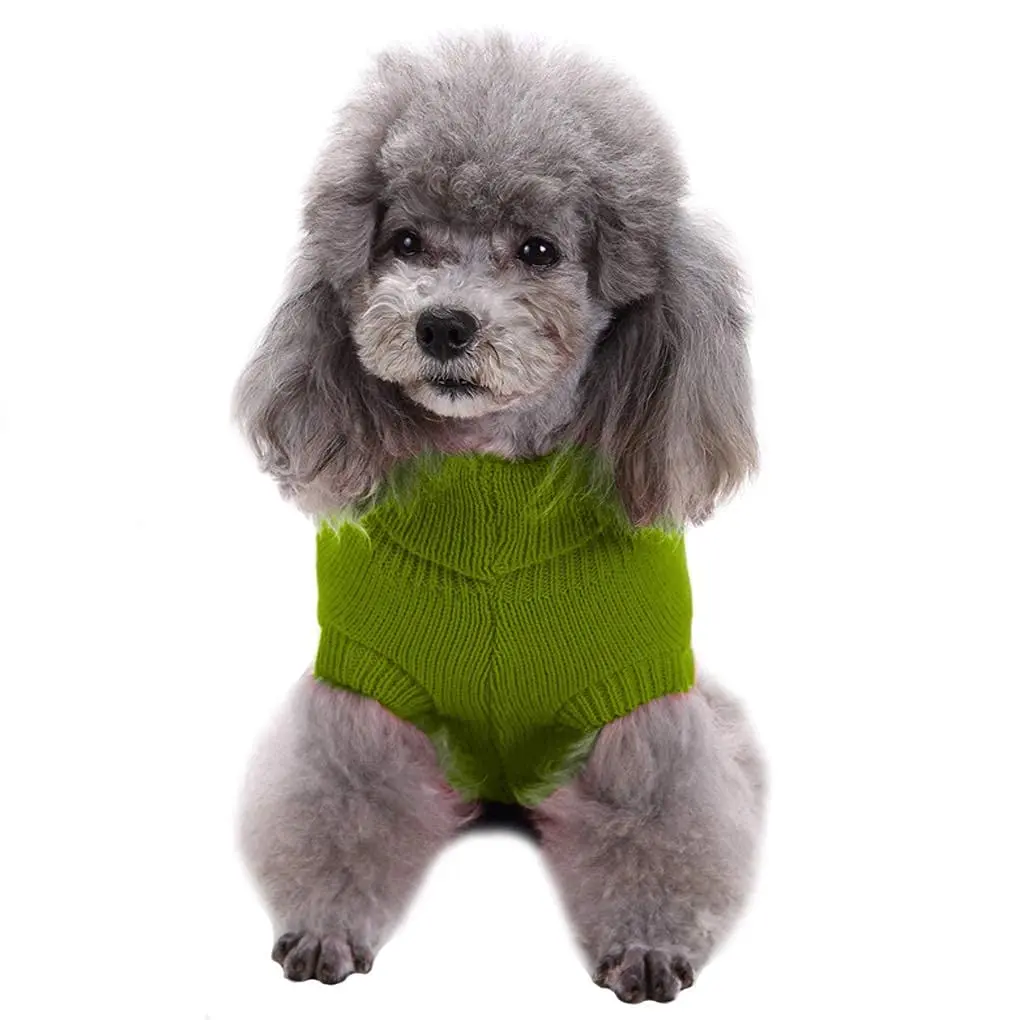 CHBORCHICEN Knitted Small Dog Sweater, Turtleneck Pullover | Warm Winter Puppy Clothes for Small Breeds - view 2