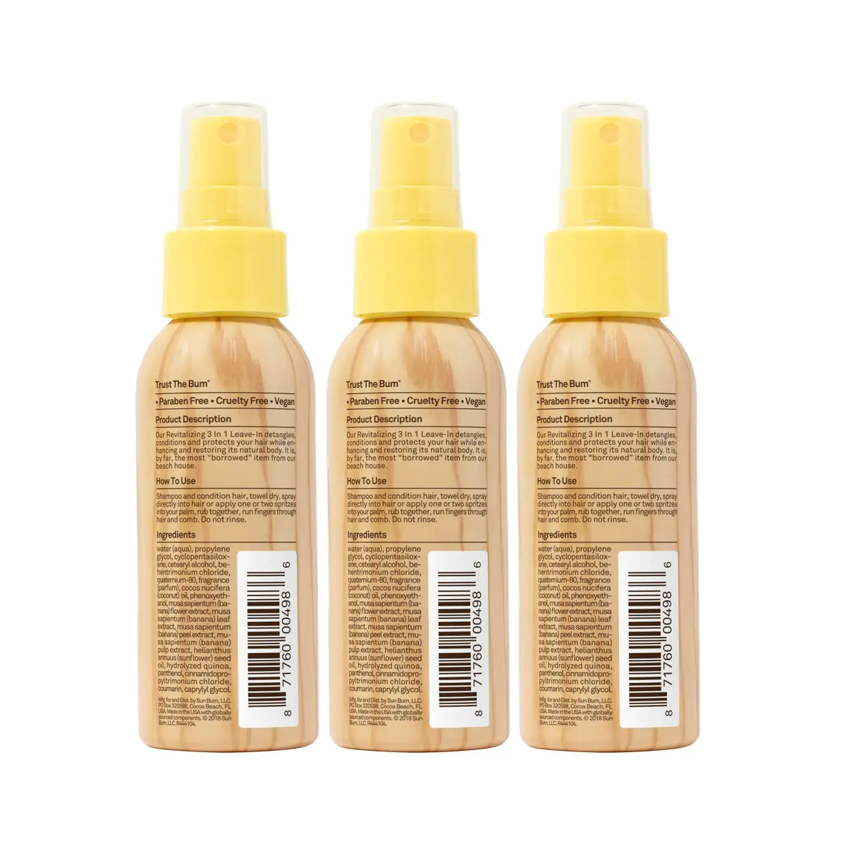 Sun Bum Revitalizing Leave In Conditioner Detangler Spray 156 g (4.5 Fl Oz) 3-Pack | Detangles, Conditions & Protects Hair - view 5
