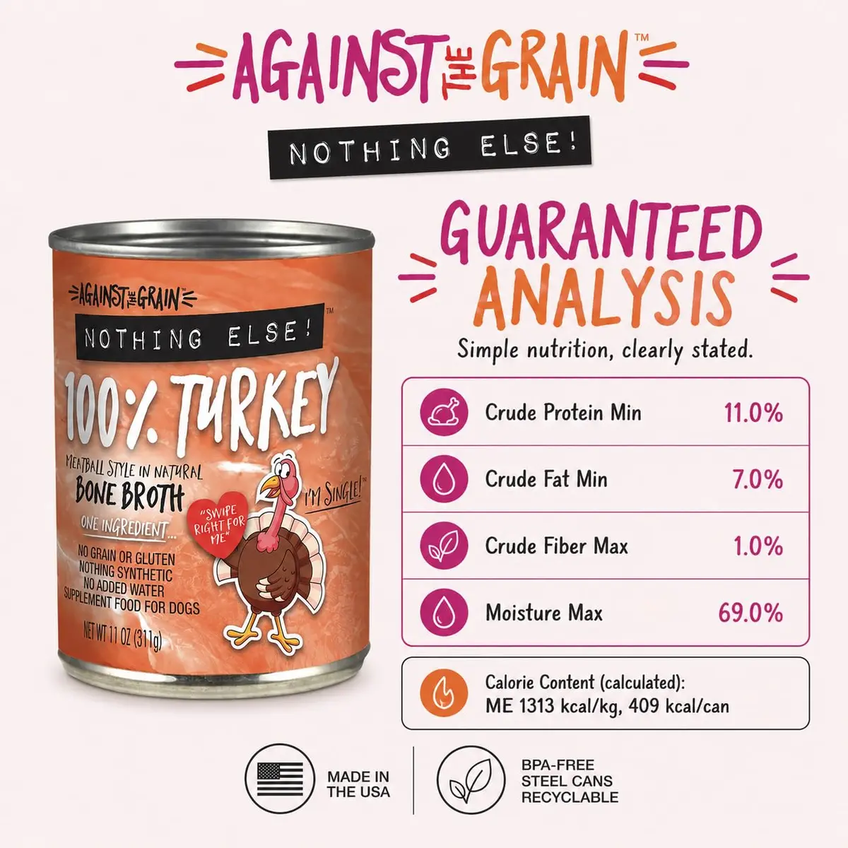Evanger's Nothing Else! 100% Turkey Dog Food 12x11oz | Single-Ingredient, Grain & Gluten Free - view 2