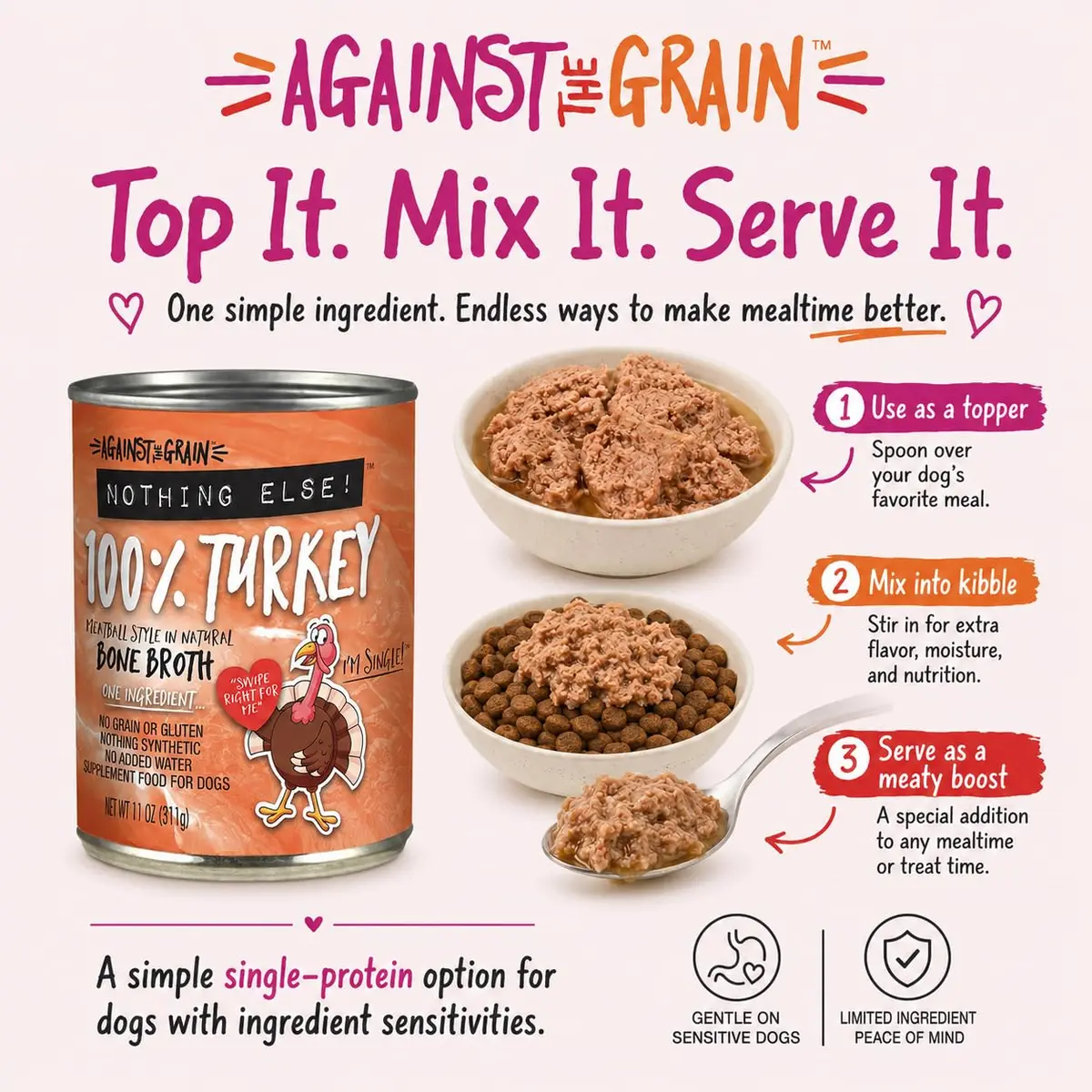 Evanger's Nothing Else! 100% Turkey Dog Food 12x11oz | Single-Ingredient, Grain & Gluten Free - view 3