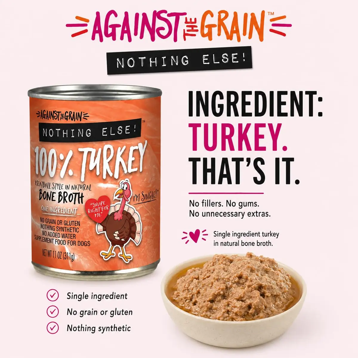 Evanger's Nothing Else! 100% Turkey Dog Food 12x11oz | Single-Ingredient, Grain & Gluten Free - view 4
