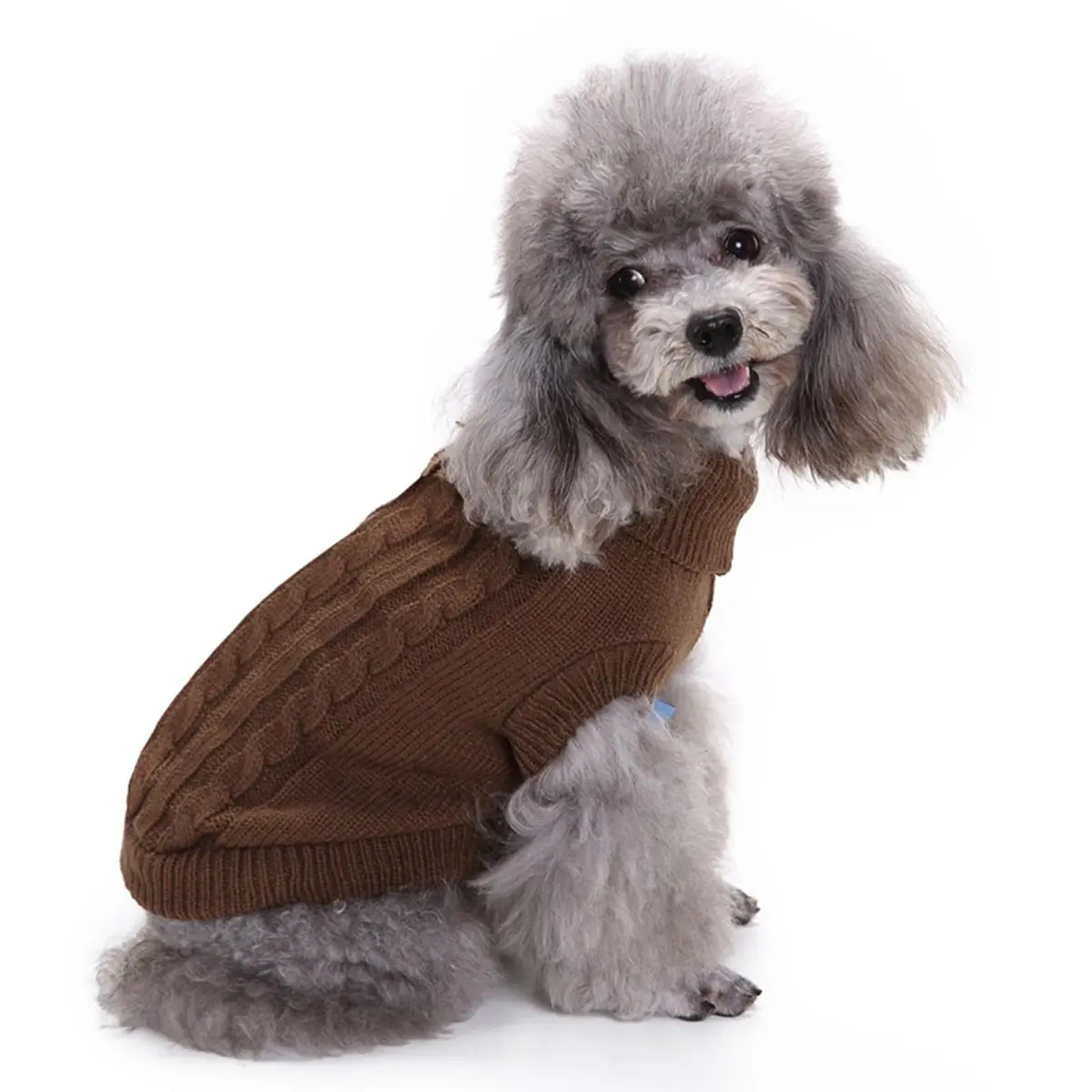 CHBORCHICEN Knitted Small Dog Sweater, Turtleneck Pullover | Warm Winter Puppy Clothes - view 3