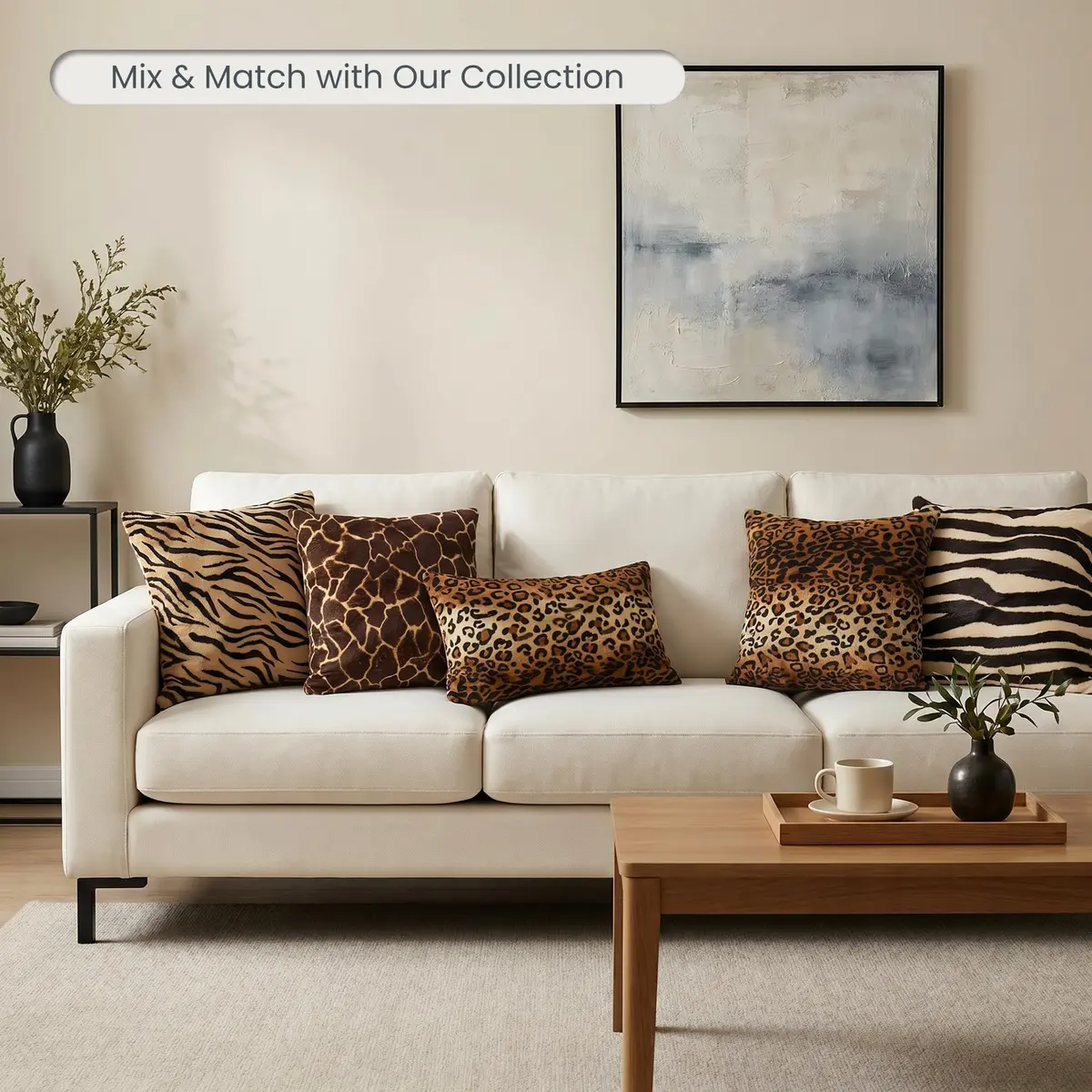 CARRIE HOME Leopard Print Pillow Covers 18x18 | Soft Plush Cheetah Decor, Set of 2 - view 7