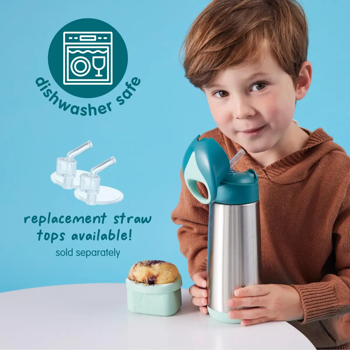 b.box Insulated Water Bottle for Kids, 355ml (12 oz) Passion Splash | Keeps Drinks Cold Up to 8 Hours - view 5