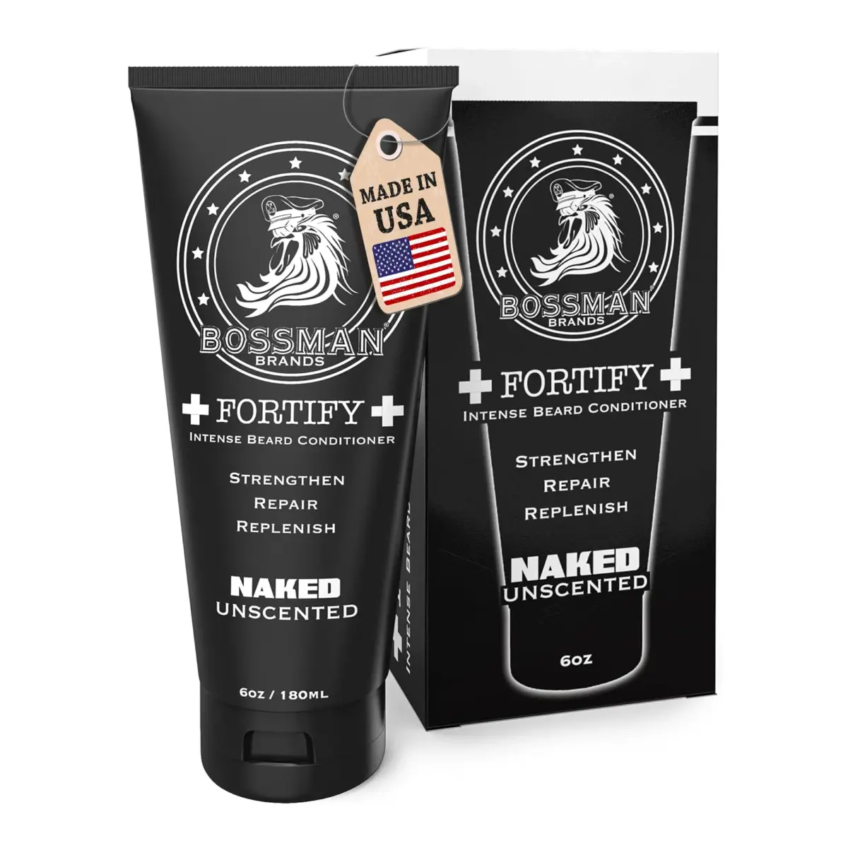 Bossman Fortify Intense Beard Conditioner for Men (Unscented) 118ml (4 Fl Oz) | Strengthens & Softens Beard - main product image