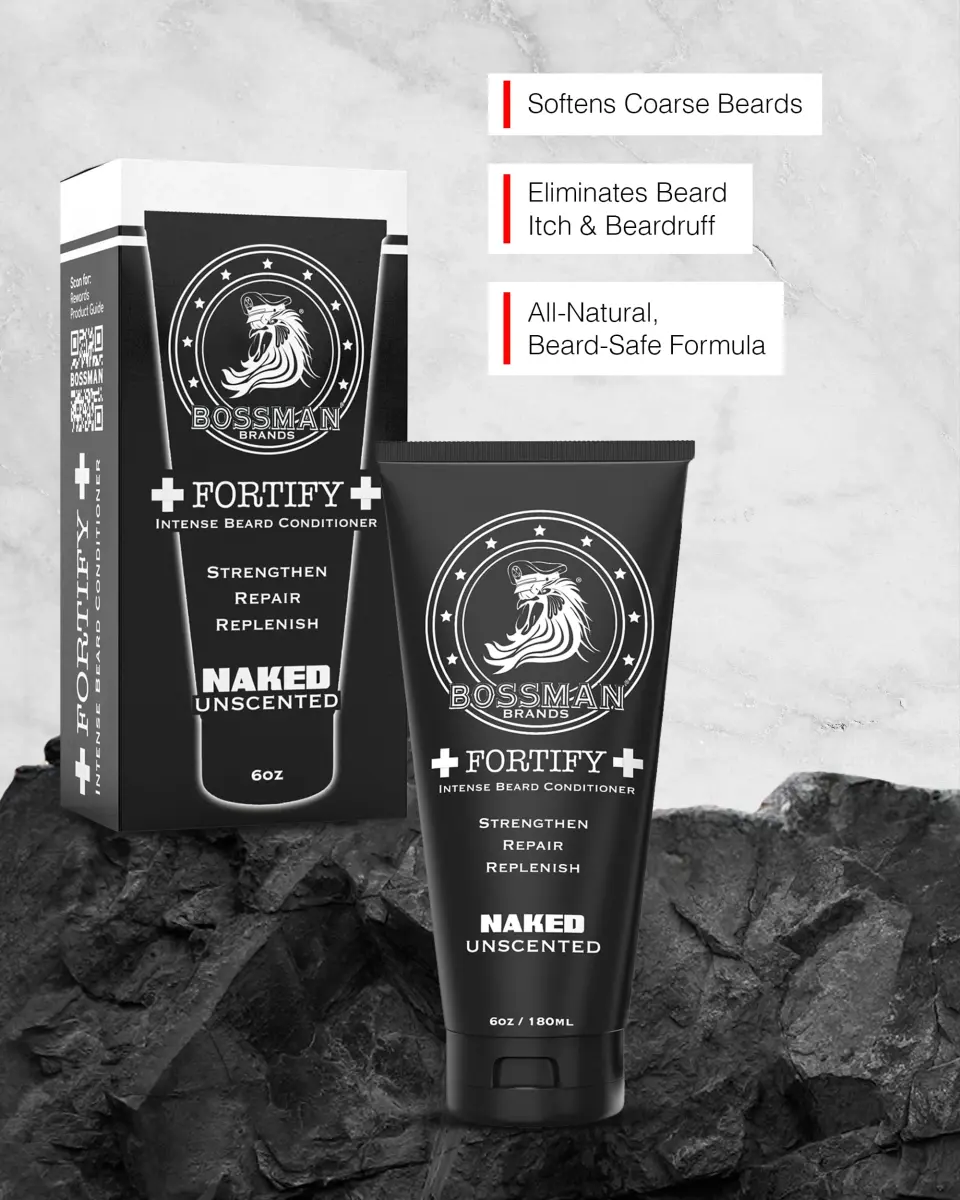 Bossman Fortify Intense Beard Conditioner for Men (Unscented) 118ml (4 Fl Oz) | Strengthens & Softens Beard - view 2