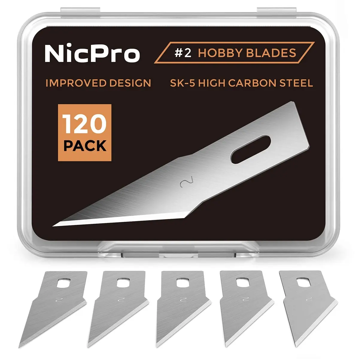 Nicpro Hobby Blades Set SK-5 120 PCS | Precision Art Blades for Crafts & Hobbyists - main product image