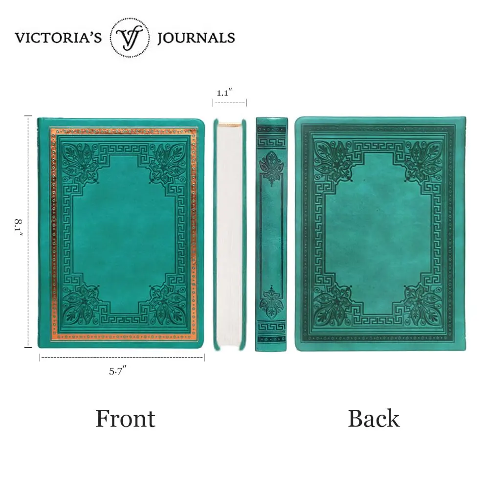 VICTORIA'S JOURNALS Vintage Journal Faux Leather Gilded Edge Hardcover | Elegant A5 Notebook for Creative Writing & Planning - view 2