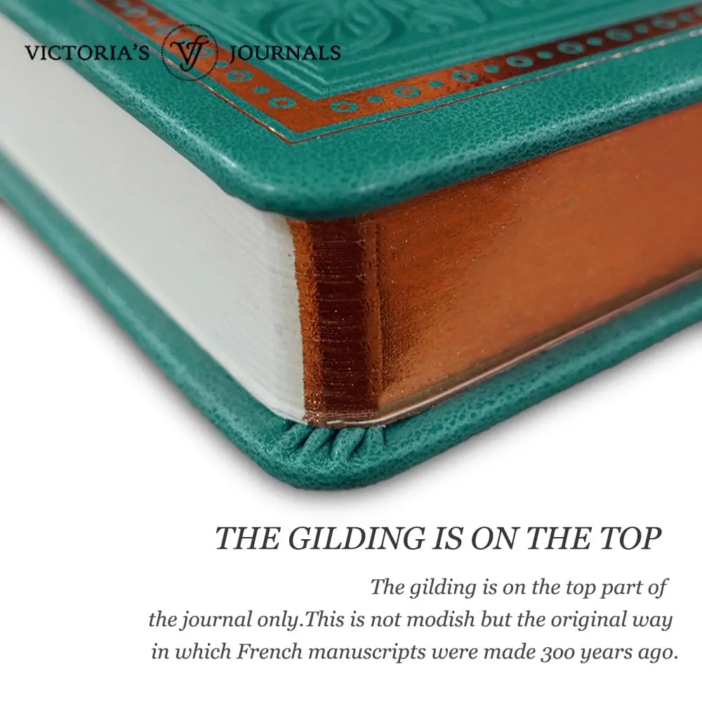 VICTORIA'S JOURNALS Vintage Journal Faux Leather Gilded Edge Hardcover | Elegant A5 Notebook for Creative Writing & Planning - view 4