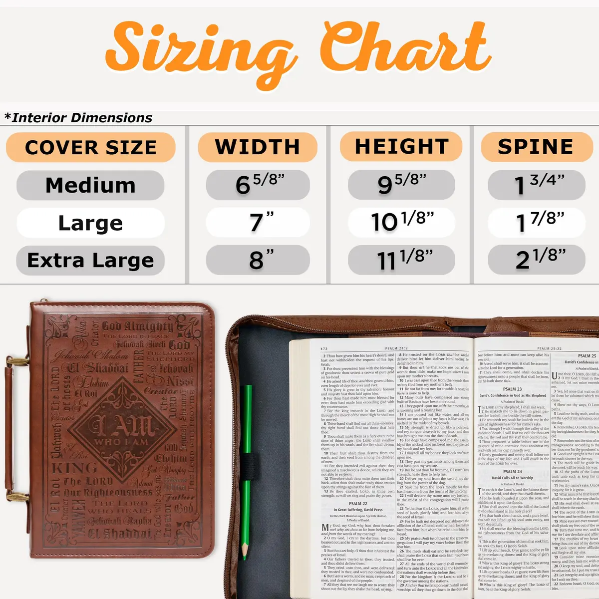 Christian Art Gifts Brown Faux Leather Bible Cover for Men: Names of God Large | Exodus 34:6 Scripture - view 6