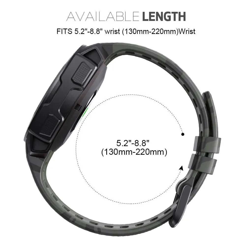 NotoCity Garmin Instinct Band, Soft Silicone Replacement Strap 22mm | Camouflage Army Green - view 7