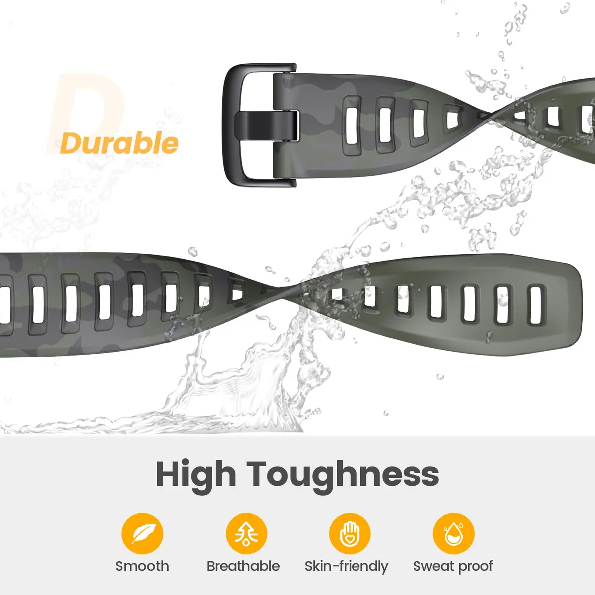 NotoCity Garmin Instinct Band, Soft Silicone Replacement Strap 22mm | Camouflage Army Green - view 2
