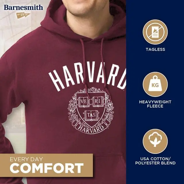 Barnesmith Harvard University Sweatshirt, Heritage, Crimson, Small | NCAA Licensed Collegiate Hoodie - view 5