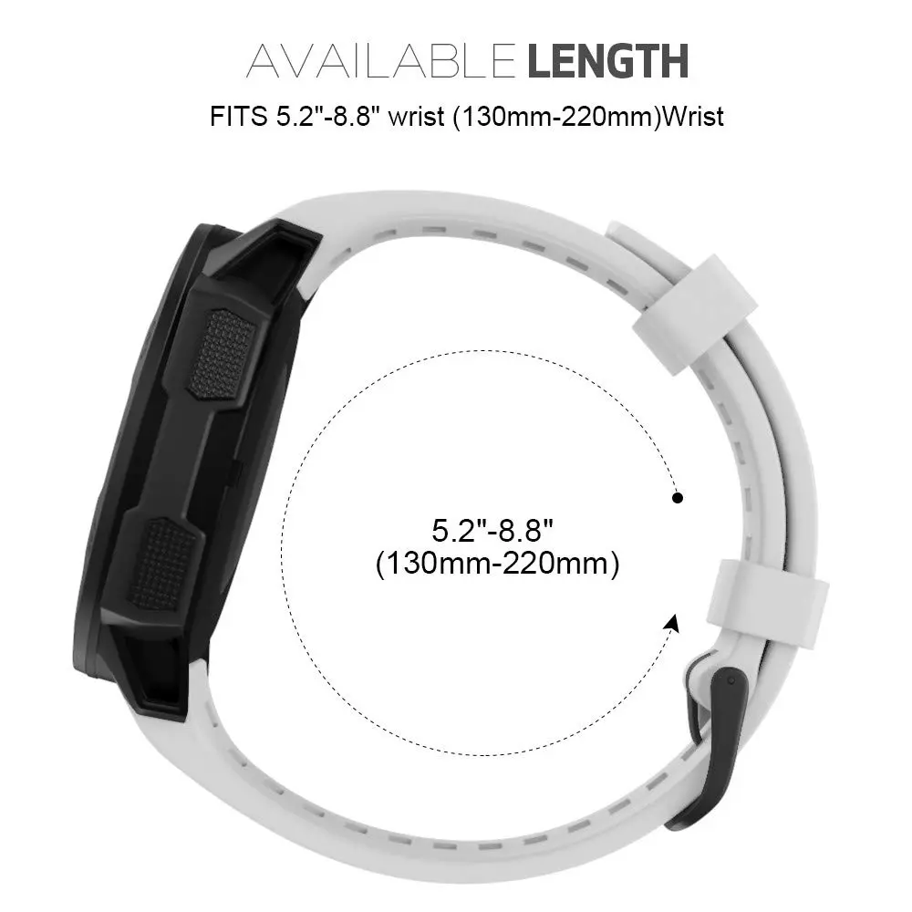 NotoCity Garmin Instinct Watch Band, Soft Silicone Replacement Strap, Camo White | Compatible with Instinct 2/ Solar/Tactical - view 7