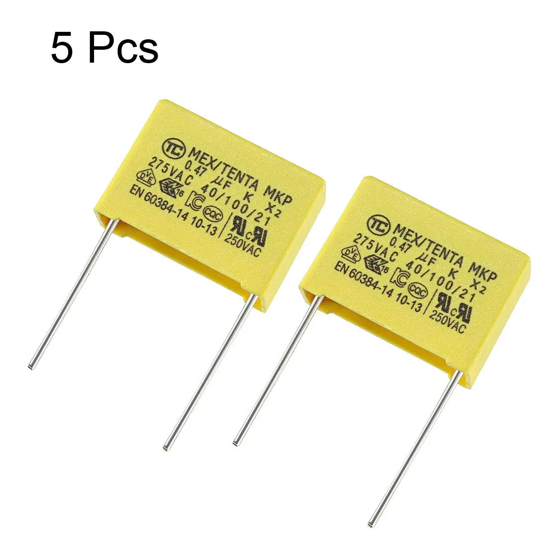 uxcell Polypropylene Film Safety Capacitors 0.47uF 250VAC X2 | Compact, Flame-Retardant, Long Service Life - view 2