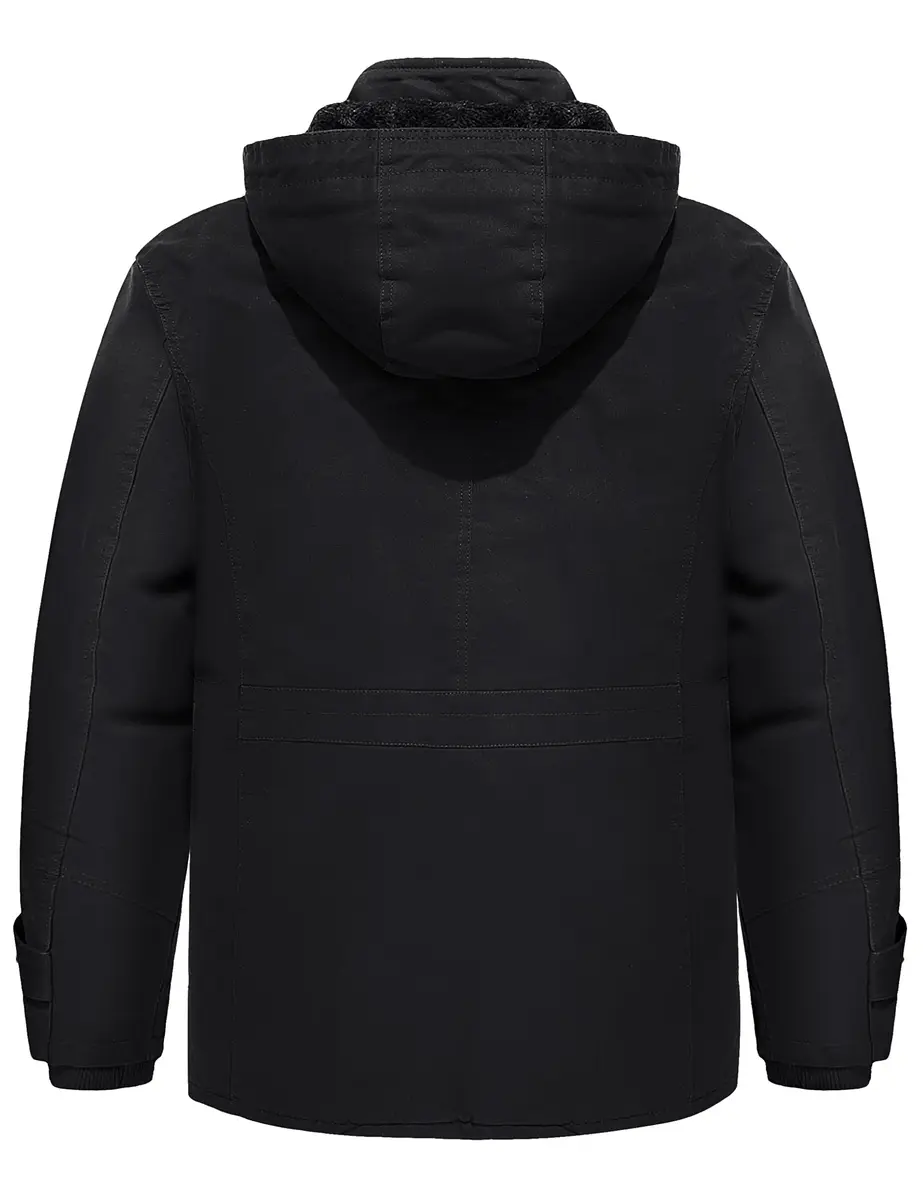 TACVASEN Men's Winter Jacket Fleece Lined Military Thick Coat Black Large | Warm, Windproof Outerwear - view 2