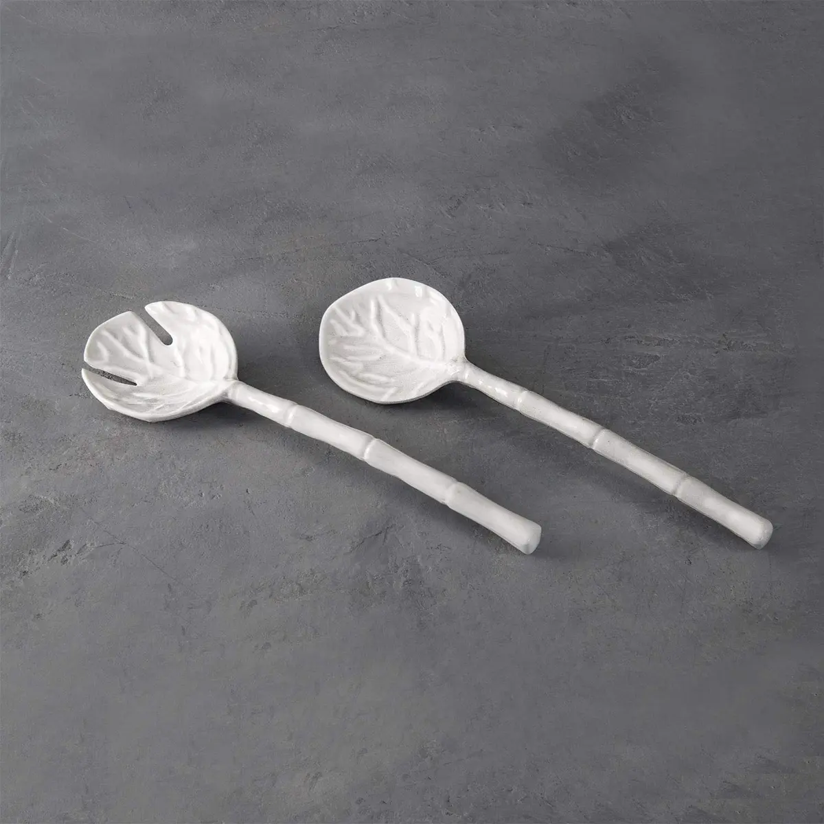 Beatriz Ball Vida Lettuce Salad Servers | Intricate Leaf Design, Durable Melamine, Dishwasher Safe - view 2