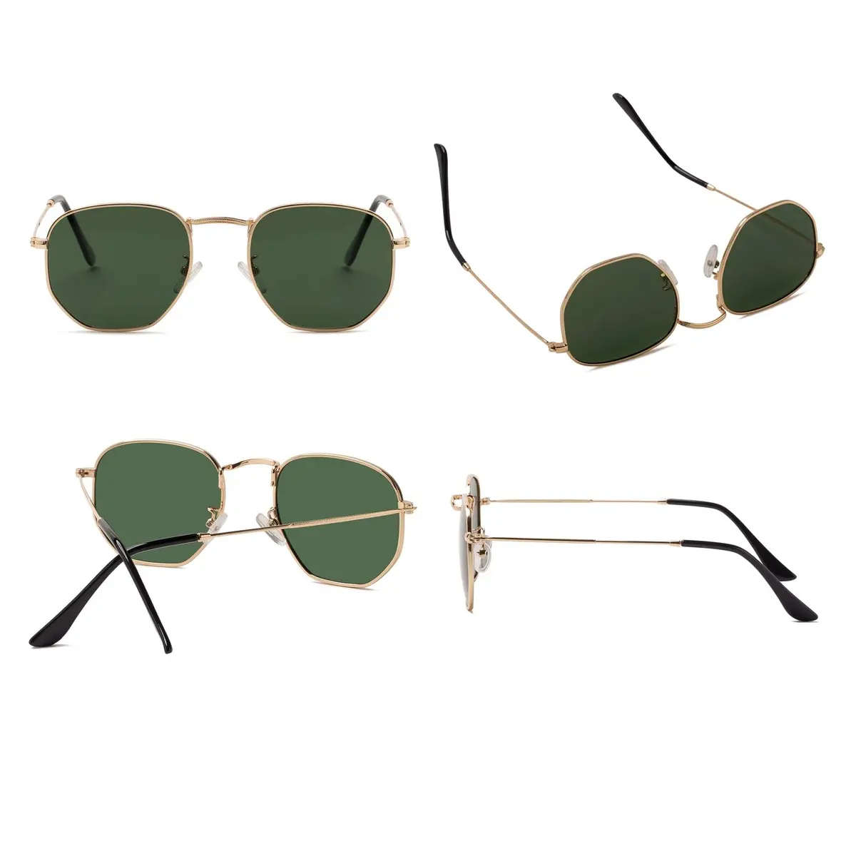 Htms Geometric Sunglasses Polarized UV400 Small Vintage Square Unisex - view 4