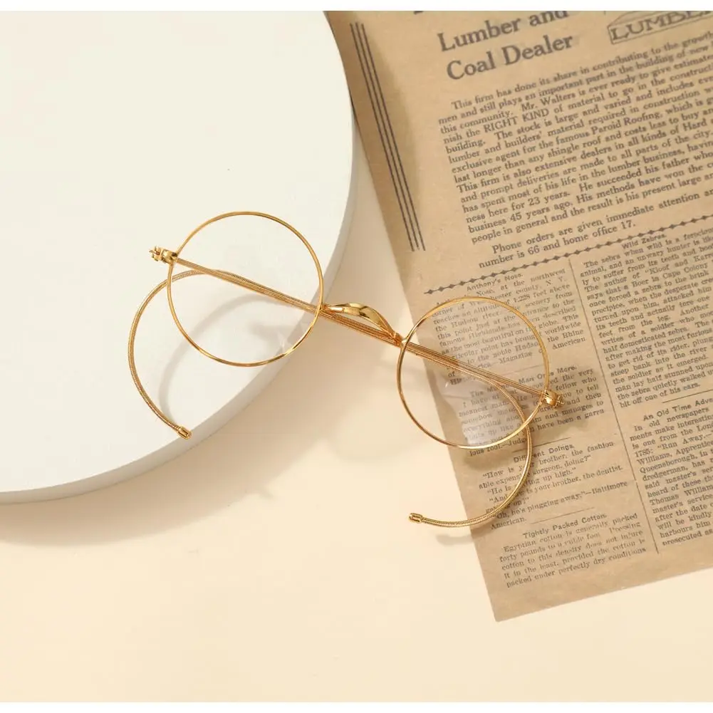 Agstum Retro Small Round Optical Wire Rim Eyeglasses Frame | Vintage Style, Unisex Fit, 43mm Lens - view 5
