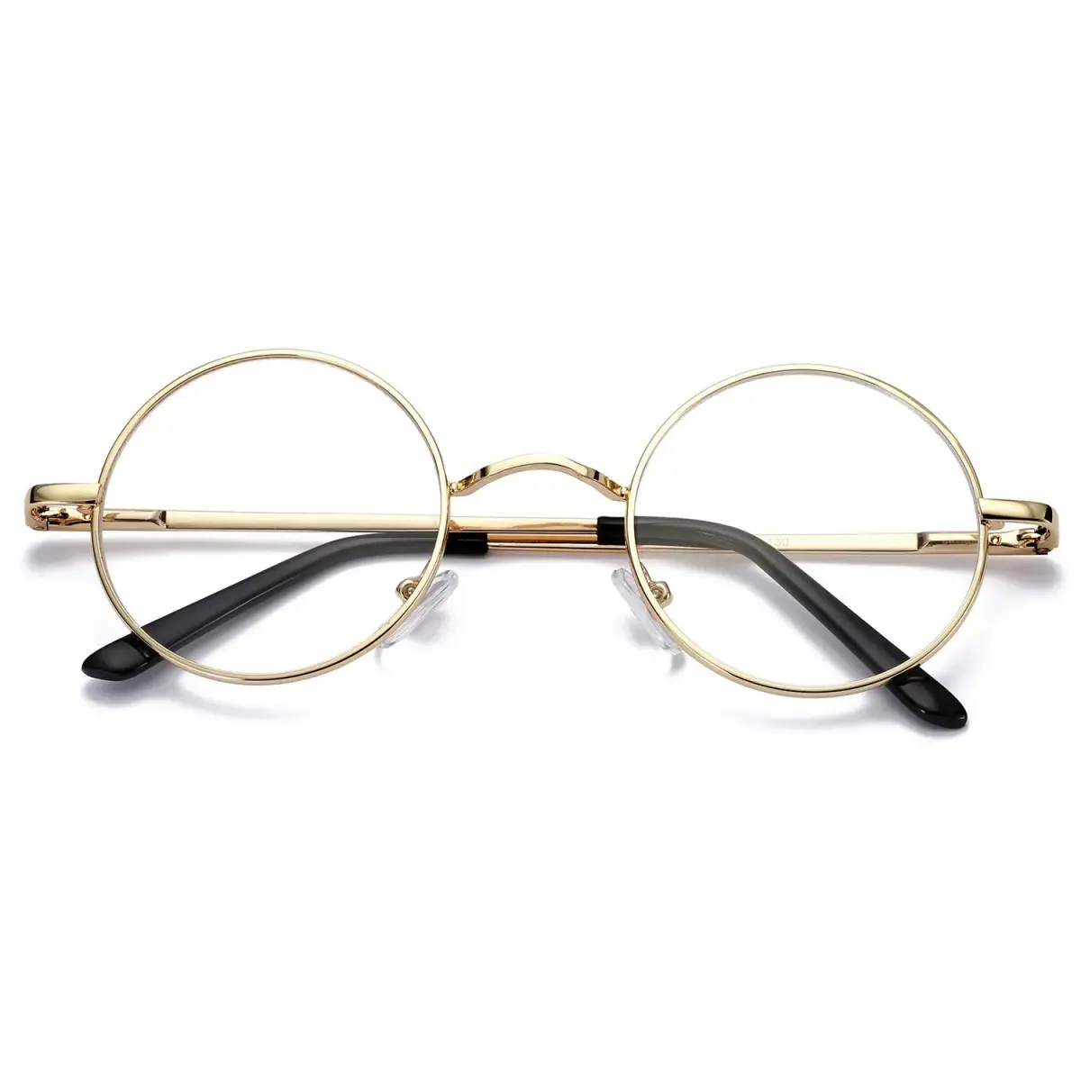 Pro Acme Retro Round Clear Lens Glasses with Metal Frame (Gold) | 46mm Lens Width - view 5