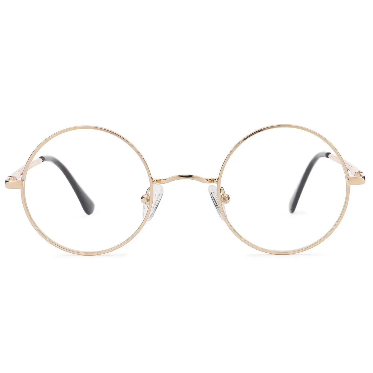 Pro Acme Retro Round Clear Lens Glasses with Metal Frame (Gold) | 46mm Lens Width - view 7