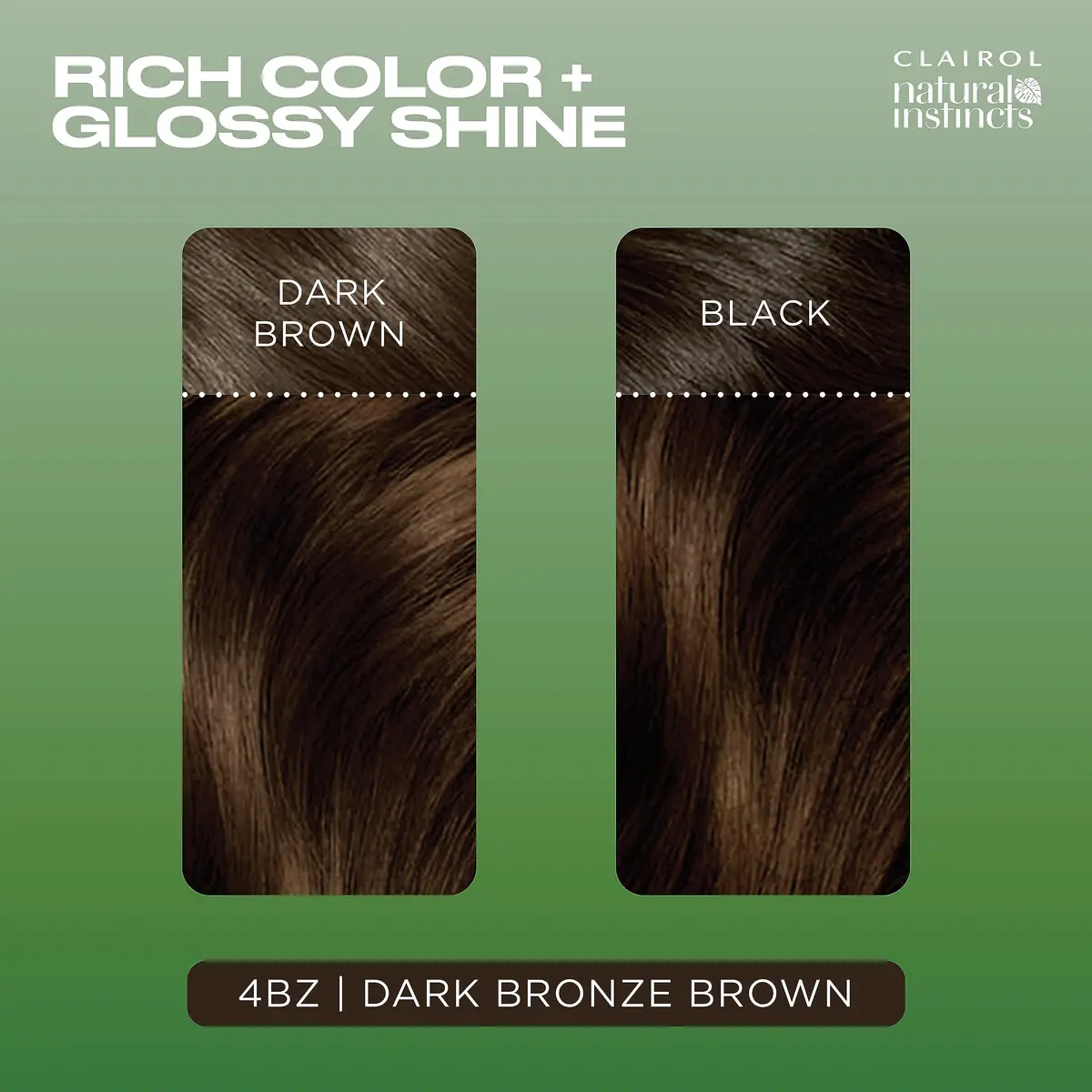 Clairol Natural Instincts Demi-Permanent Hair Dye 4BZ Dark Bronze Brown 525ml (17.55 Fl Oz) | Ammonia-Free Vegan Hair Color - view 4