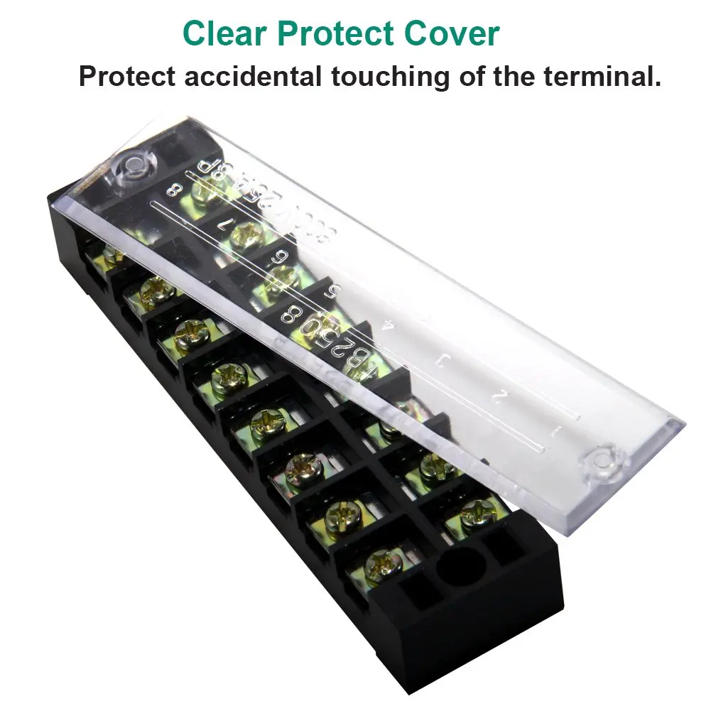 MILAPEAK Terminal Block Strip 8 Circuits 600V 25A | Secure Wiring & Neat Installations - view 3