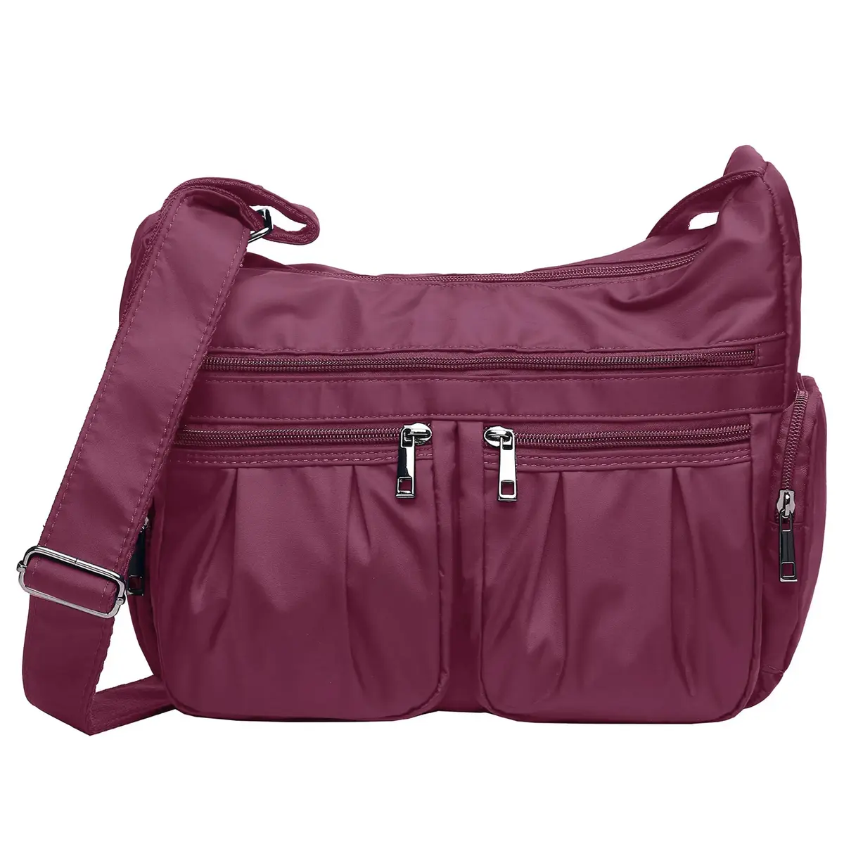 VOLGANIK ROCK Red Nylon Crossbody Handbag | Lightweight Waterproof Travel Bag for Women - main product image