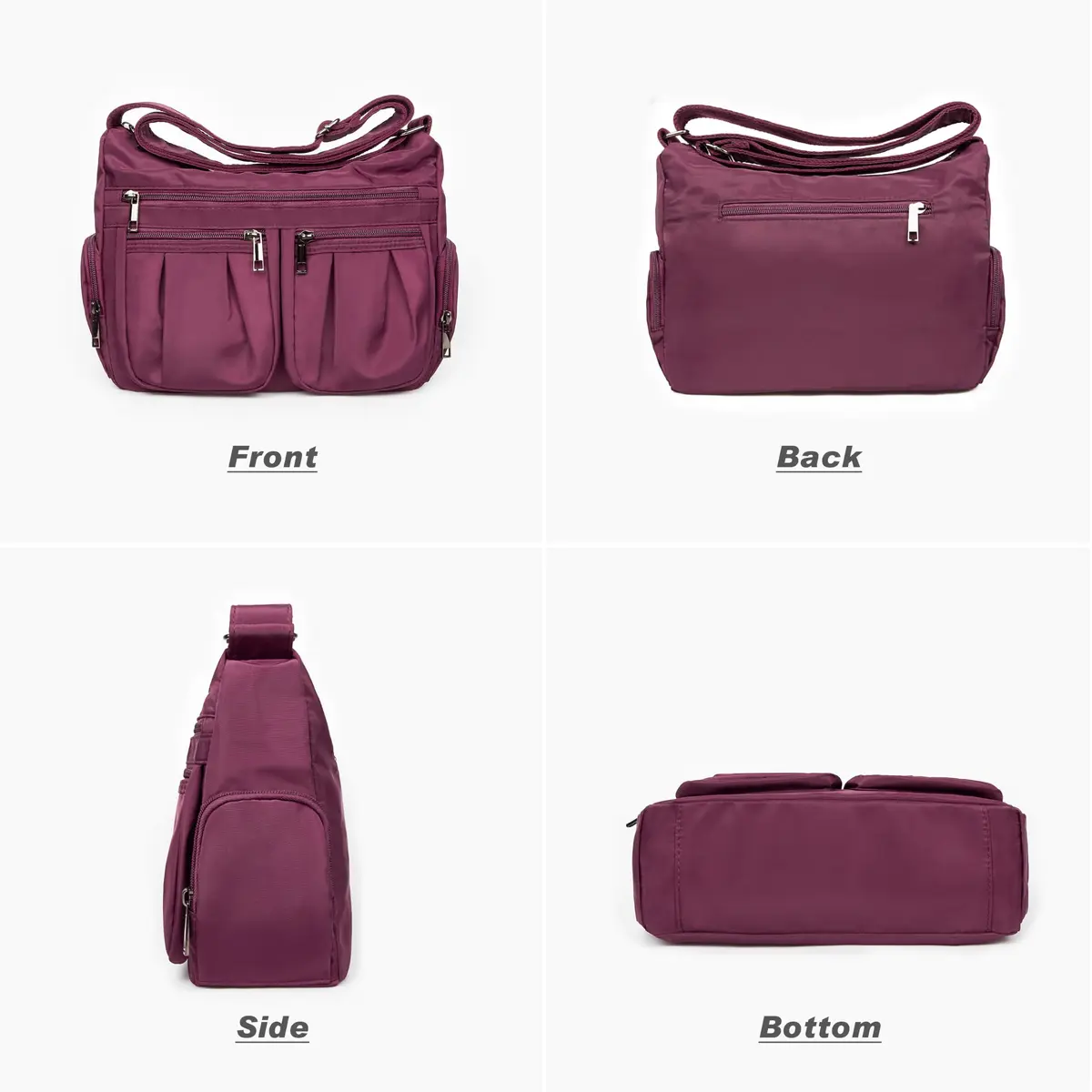 VOLGANIK ROCK Red Nylon Crossbody Handbag | Lightweight Waterproof Travel Bag for Women - view 4
