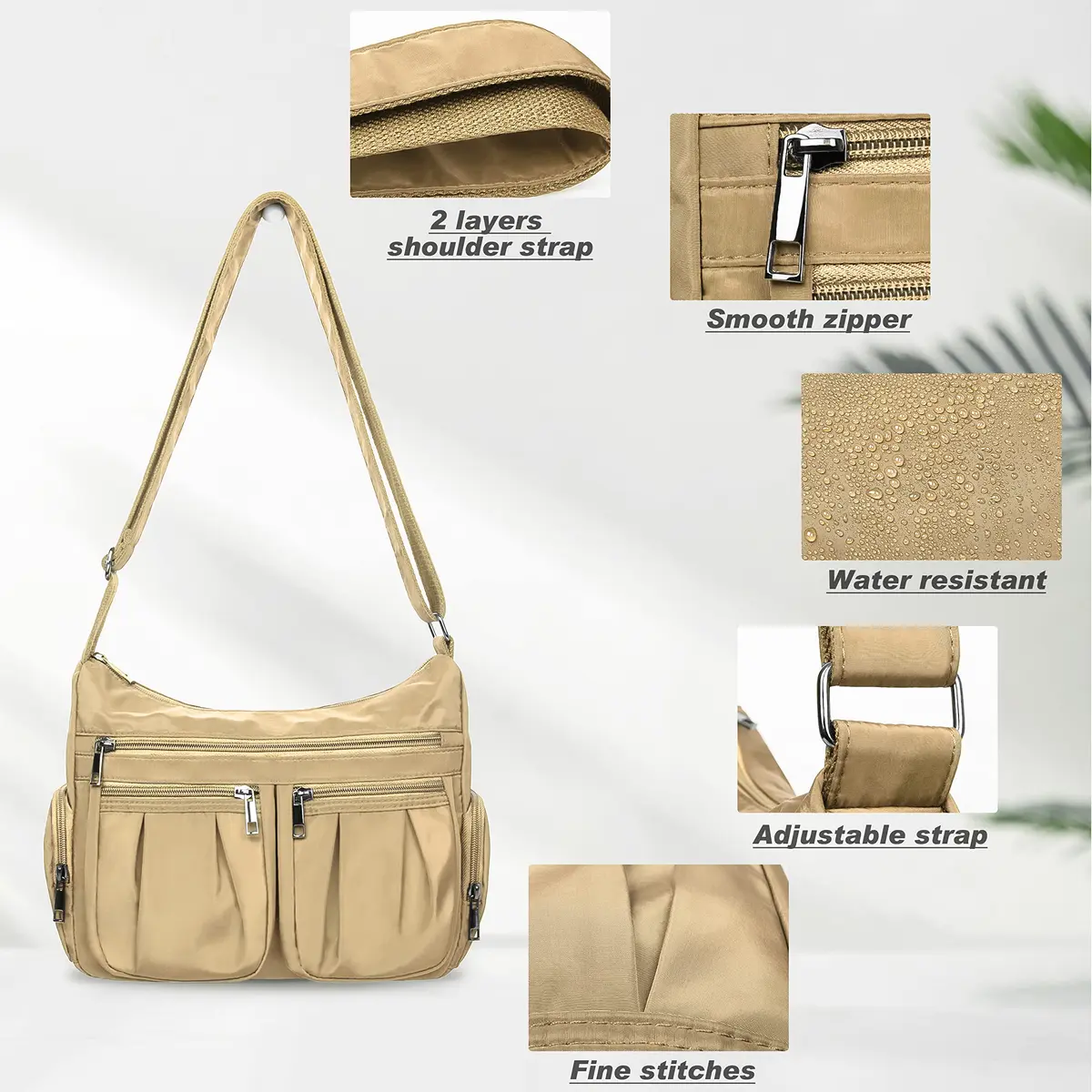 VOLGANIK ROCK Crossbody Purse Standard Size 28.6cm (11.25") | Lightweight Waterproof Nylon Travel Bag for Women - view 6