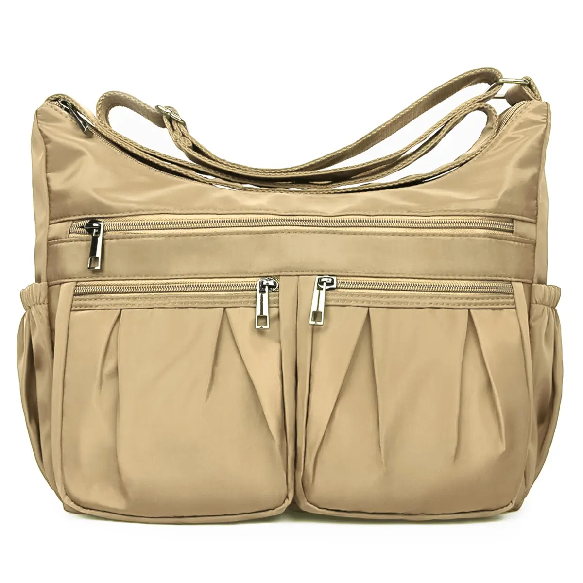 VOLGANIK ROCK Large Crossbody Purse Khaki 25.4cm (10in) | Lightweight Waterproof Nylon Travel Bag for Women - view 6
