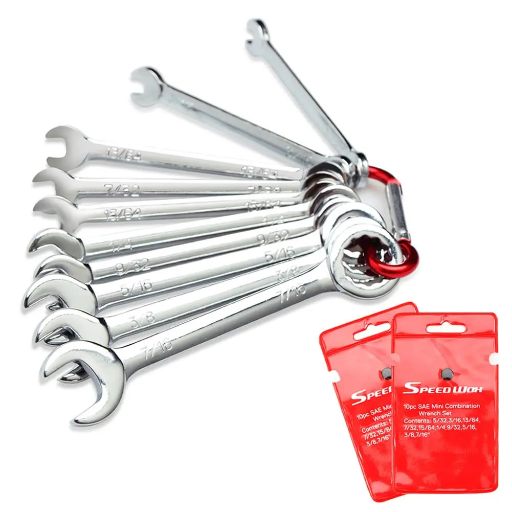 SPEEDWOX Mini SAE Wrench Set, 10-Piece, Open/Box End, High Carbon Steel, Heat Treated | Durable Hand Tools for Automotive & Home - main product image