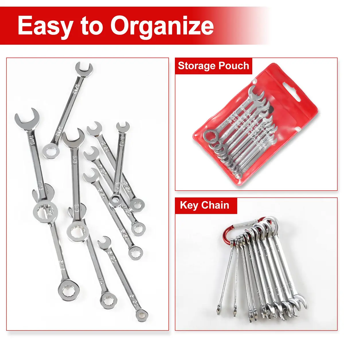 SPEEDWOX Mini SAE Wrench Set, 10-Piece, Open/Box End, High Carbon Steel, Heat Treated | Durable Hand Tools for Automotive & Home - view 5