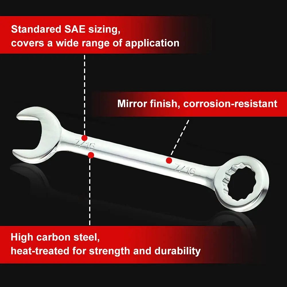 SPEEDWOX Mini SAE Wrench Set, 10-Piece, Open/Box End, High Carbon Steel, Heat Treated | Durable Hand Tools for Automotive & Home - view 2
