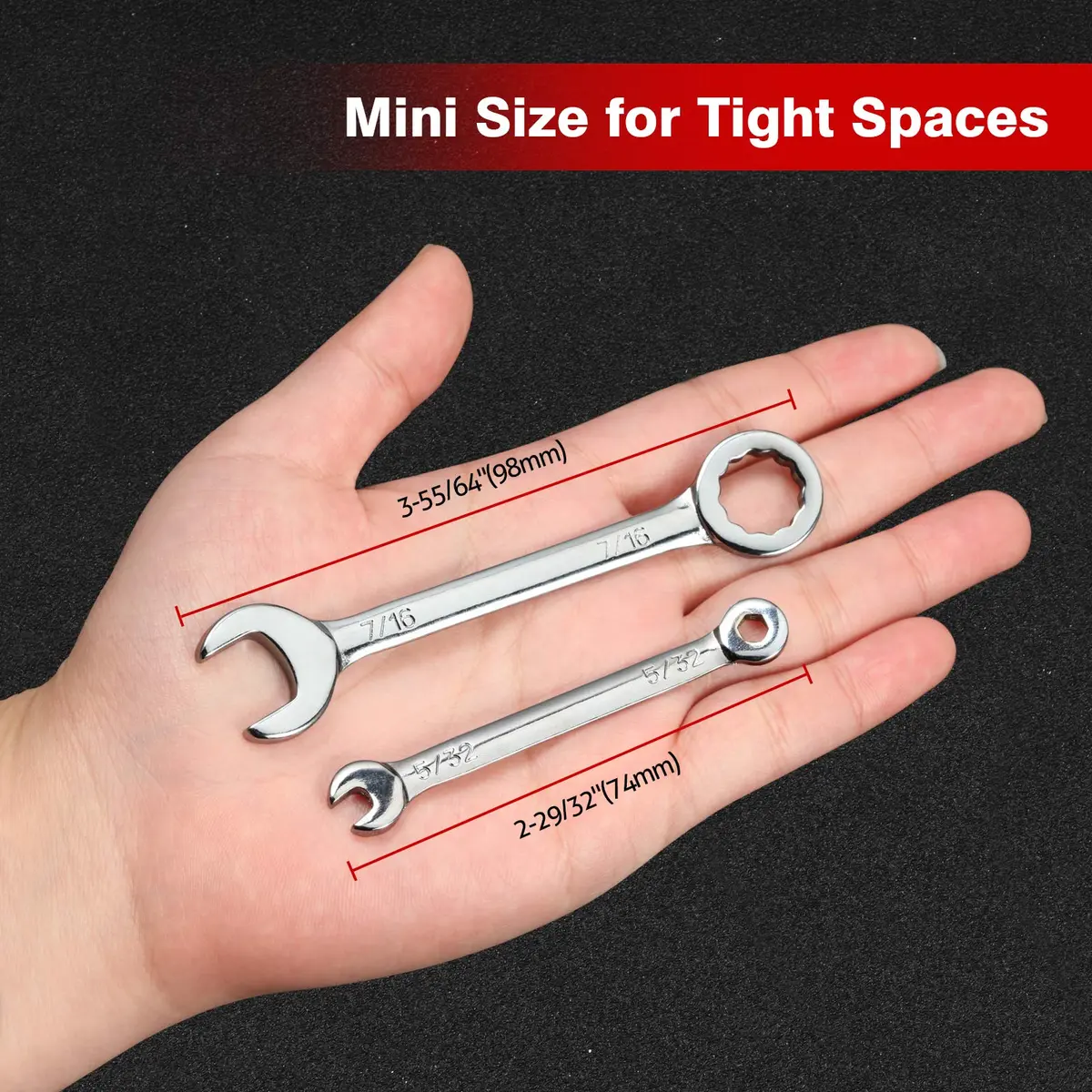 SPEEDWOX Mini SAE Wrench Set, 10-Piece, Open/Box End, High Carbon Steel, Heat Treated | Durable Hand Tools for Automotive & Home - view 4